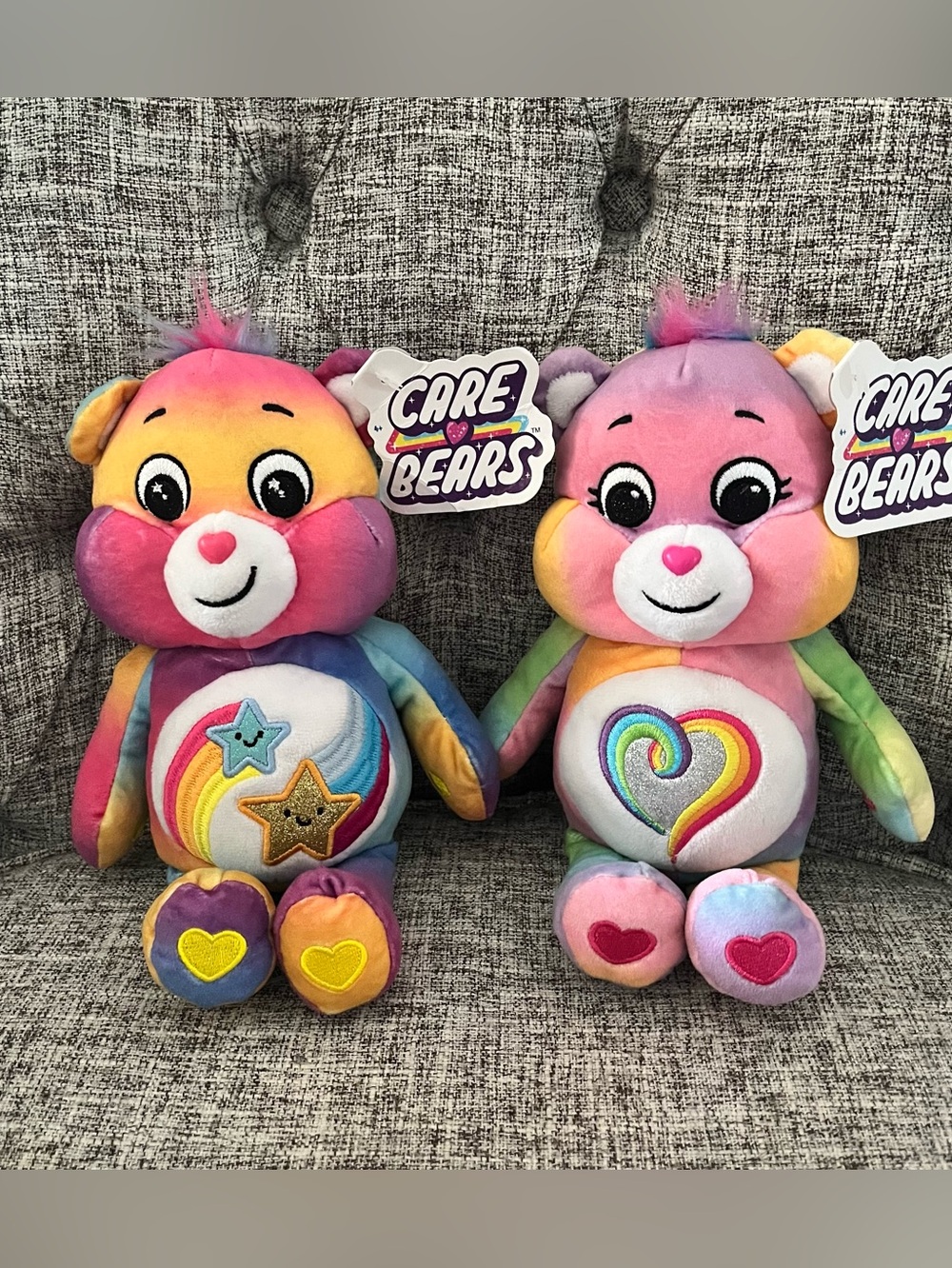 Care Bears
Togetherness Bear & Dare to Care Bear Plush Set Glitter Rainbow 10”